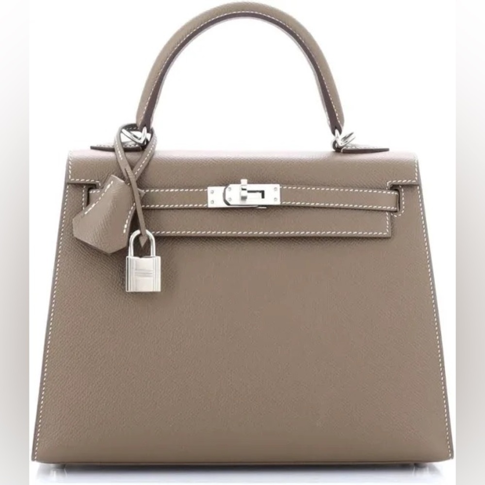Hermès Kelly 25 Handbag Grey Epsom with Palladium Hardware GUC 100% Authentic - Picture 2 of 10